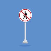 road sign icon, No Pedestrians. suitable for poster use and web icon vector