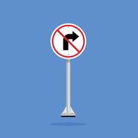 Road sign icon, No Turning. suitable for poster use and web icons vector