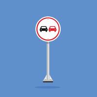 Road sign icon, No Overtaking. suitable for poster use and web icons vector