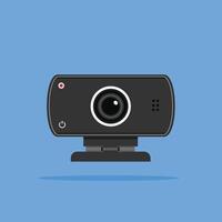 Webcam camera logo in square shape, computer technology illustration. suitable for posters and web icons vector
