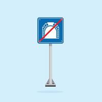 road sign icon, End Tunnel traffic on blue checkered board. suitable for poster use and web icon vector