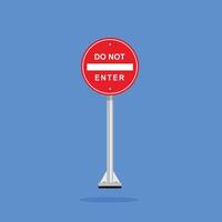Road sign icon, No Enter. suitable for poster use and web icons vector