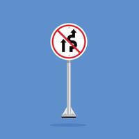 road sign icon, No Overtaking. suitable for poster use and web icon vector