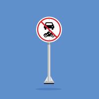 Road sign icon, No Motor Vehicle. suitable for poster use and web icons vector