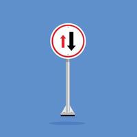 road sign icon, Give way to Oncoming traffic. suitable for poster use and web icon vector