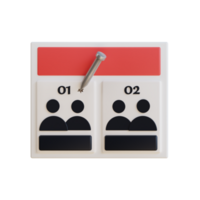 3D render of calendar with appointment for two persons on first day png