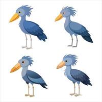 A set of shoebill illustration vector