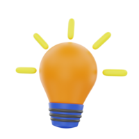 3D Rendering Lamp Idea Icon Object png