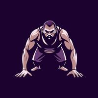 A man doing push up, a flat style illustration vector