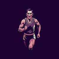 A flat style illustration of race runner vector