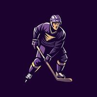 A flat illustration of hokey player vector