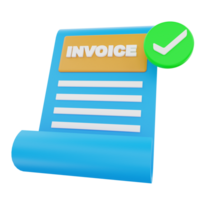 3D Rendering Invoice Icon Object png