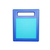 3D Rendering Chopping Board Icon Object png