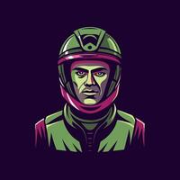 Racer illustration in flat style vector