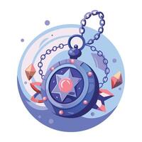 A flat style illustration of mystical locket vector