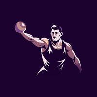 A flat illustration of discus throw game vector