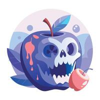 A flat illustration of scary graveyard vector