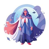A flat illustration of scary graveyard vector