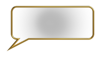 3D chat bubble with golden edge rendering for online live chat design element png