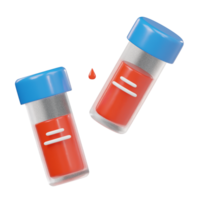 Medical blood test tube icon 3d render illustration png