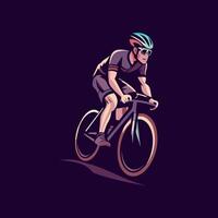 Cycle race illustration in flat style vector