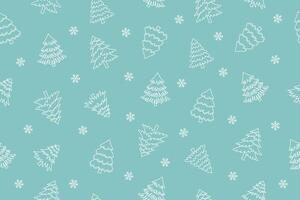 ChrisChristmas seamless pattern of Christmas trees on blue background. Christmas background. Christmas paper. vector