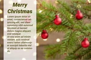 Christmas blurred banner with place for text. Christmas greeting. vector