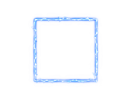Square shape blue electric effect frame outline border transparent background image png