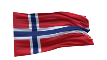 Norway Flag 3d render waving fabric textured clipart transparent background image png