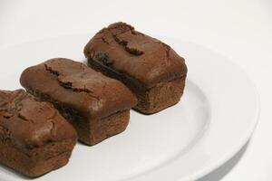 Cake Beams Brownie with Chocolate melted or Kue Balok Brownies. Typical food from Lembang, West Java. photo