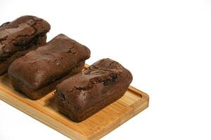 Cake Beams Brownie with Chocolate melted or Kue Balok Brownies. Typical food from Lembang, West Java. photo
