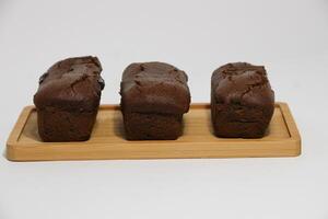 Cake Beams Brownie with Chocolate melted or Kue Balok Brownies. Typical food from Lembang, West Java. photo
