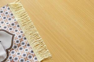 Sajadah. The prayer mat is used as a base when praying the Muslims. photo