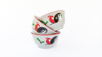 Legendary most popular design of Indonesian bowl mangkok ayam jago photo