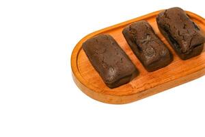 Cake Beams Brownie with Chocolate melted or Kue Balok Brownies. Typical food from Lembang, West Java. photo