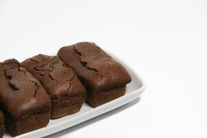 Cake Beams Brownie with Chocolate melted or Kue Balok Brownies. Typical food from Lembang, West Java. photo
