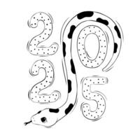Chinese Lunar New Year, symbol of 2025. Wriggling snake. Illustration in doodle style vector