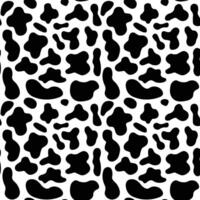 Seamless black and white cow print pattern with spots, perfect for background or textiles vector