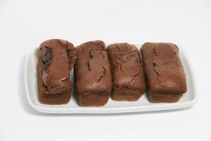 Cake Beams Brownie with Chocolate melted or Kue Balok Brownies. Typical food from Lembang, West Java. photo