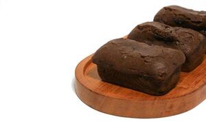 Cake Beams Brownie with Chocolate melted or Kue Balok Brownies. Typical food from Lembang, West Java. photo