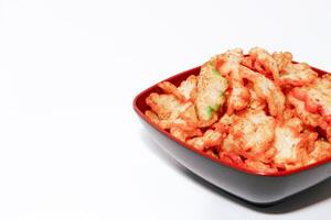 Kerupuk seblak kering Bandung, Traditional Spicy Cracker with star shape from West Java, Indonesia Background photo