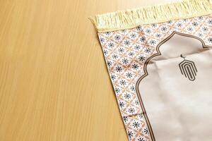 Sajadah. The prayer mat is used as a base when praying the Muslims. photo