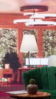 Empty professional psychotherapy office with a modern couch and furniture, creating a cozy safe feeling for customers to open up about their problems. High end luxurious counseling cabinet. video