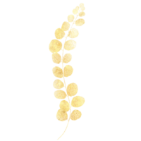 Glittery Gold Plant with Leaves on a Transparent Background png
