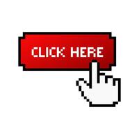 Click icon in red color with gradient. vector