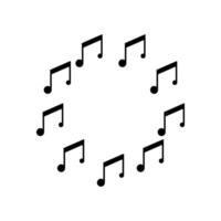 Music circle frame. Sound round border design. vector