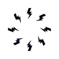 Bolt zap circle frame. vector
