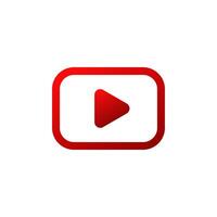 Play button minimalist icon. vector