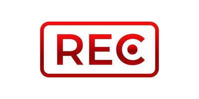 Rec indicator for live recording. vector