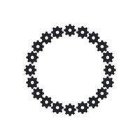 Cogwheel circle frame. vector